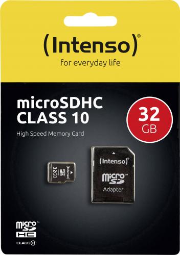 image MicroSD 32 GB SDHC + adaptateur (classe 10)