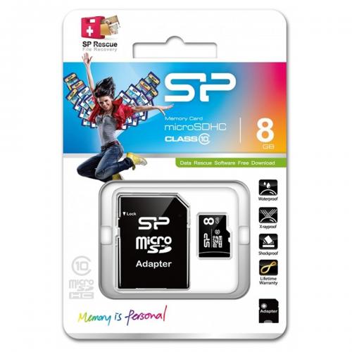 image MicroSD 8 GB + adaptateur SDHC10 