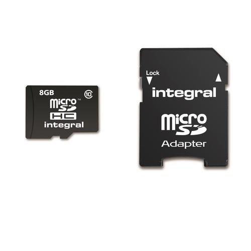 image MicroSD 8 GB HC classe 10 + adaptateur SD intégral