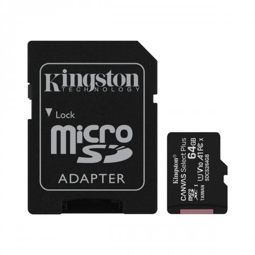 image MicroSD XC 64 GB + adaptateur Classe 10