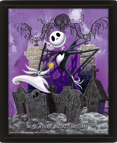 image Nightmare Before Christmas- Poster 3d lenticulaire- Graveyar