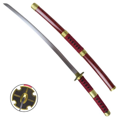 image principale pour Katana ornementale – Inspirée de Sandai Kitetsu de Roronoa Zoro en Rouge (One Piece)