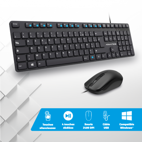 Pack clavier et souris filaire Workmate Plus