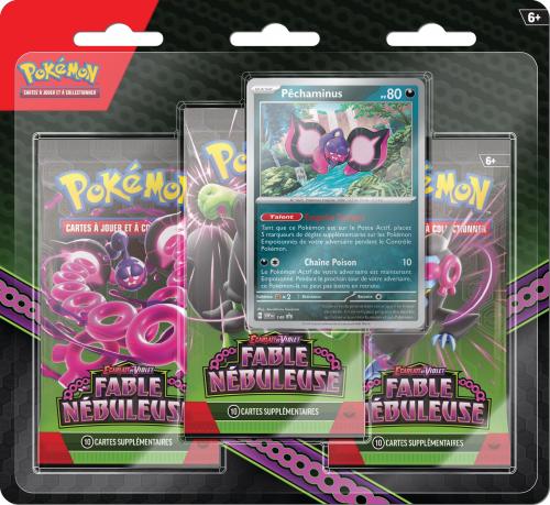 Pokémon JCC - FR Écarlate et Violet Pack Blister de 3 Boosters avec carte promo Fab