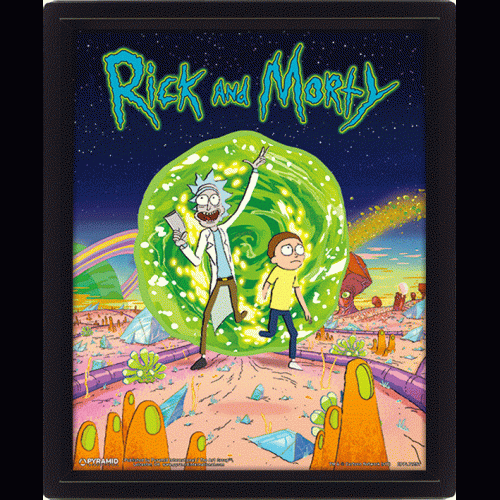 Rick & Morty- Poster 3d lenticulaire- Portal (20x26cm)
