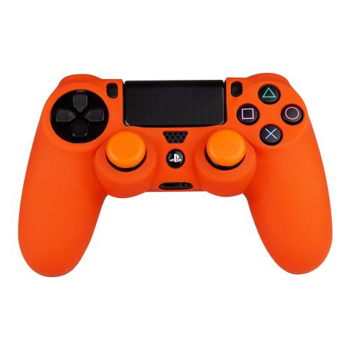 image Silicone Skin + Grips orange pour manette PS4