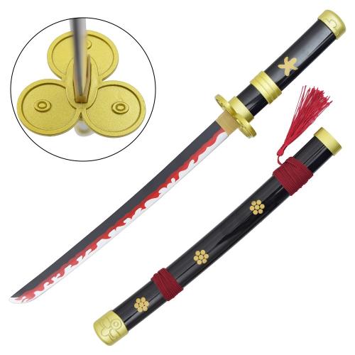 Tanto mini Katana en bambou - Inspiré du Katana de Zoro Enma + support en plastique